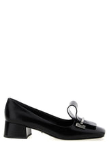 Prada Black Square Toe Leather Pumps