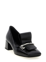 Prada Black Square Toe Leather Pumps