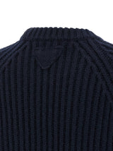 Prada Blue Virgin Wool Cardigan