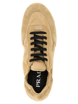 Prada Collapse RE-nylon and Suede Elasticized Sneakers