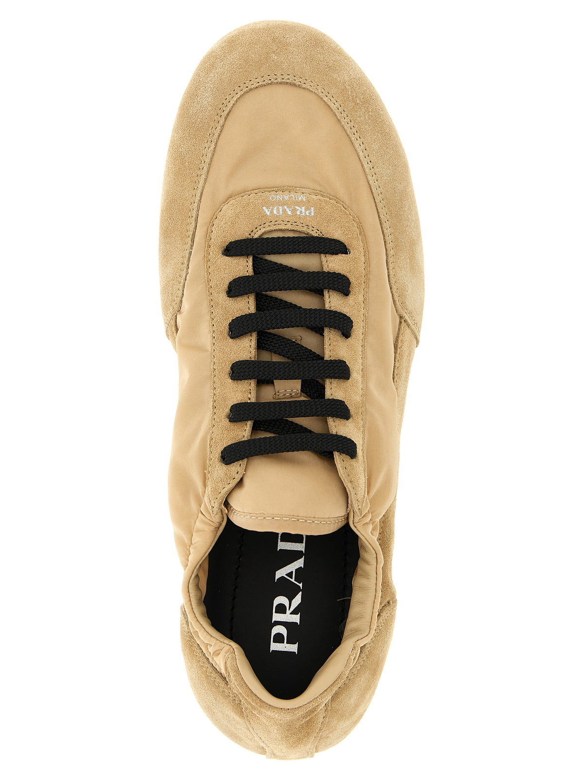 Prada Collapse RE-nylon and Suede Elasticized Sneakers