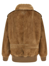 Prada Beige Lamb Leather Bomber