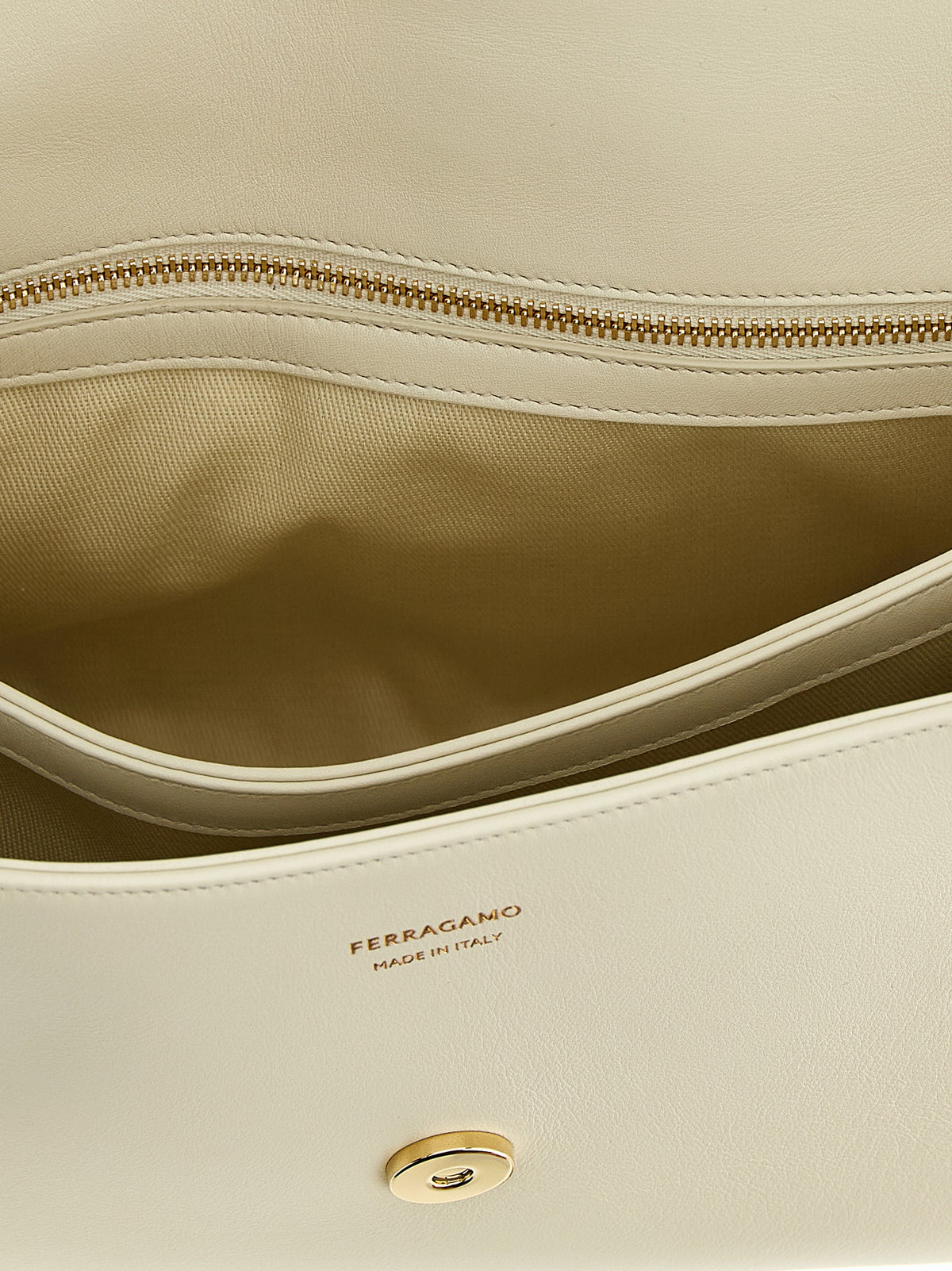 Ferragamo Top Handle White Shoulder Bag