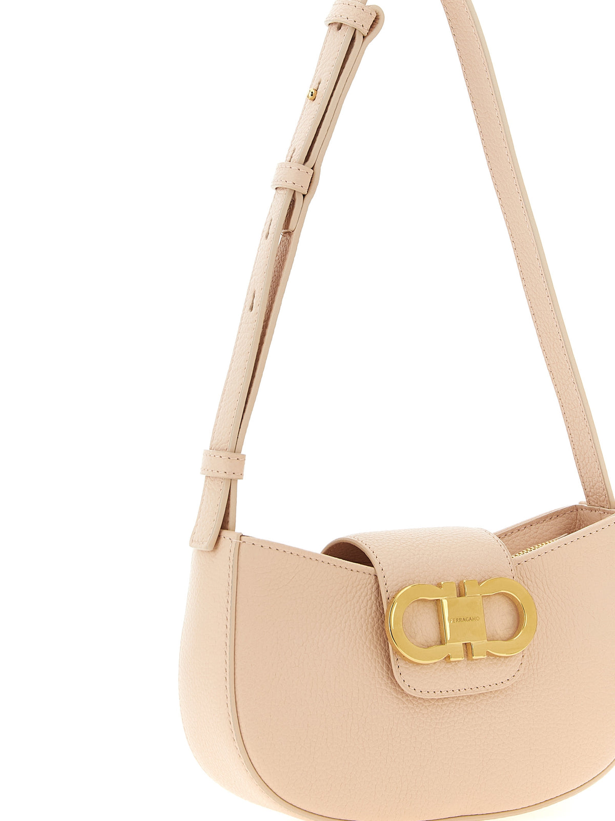 Ferragamo Double Gancini Mini Shoulder Bag Ballet Pink