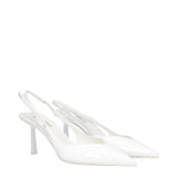 Prada White Leather Slingback Pumps