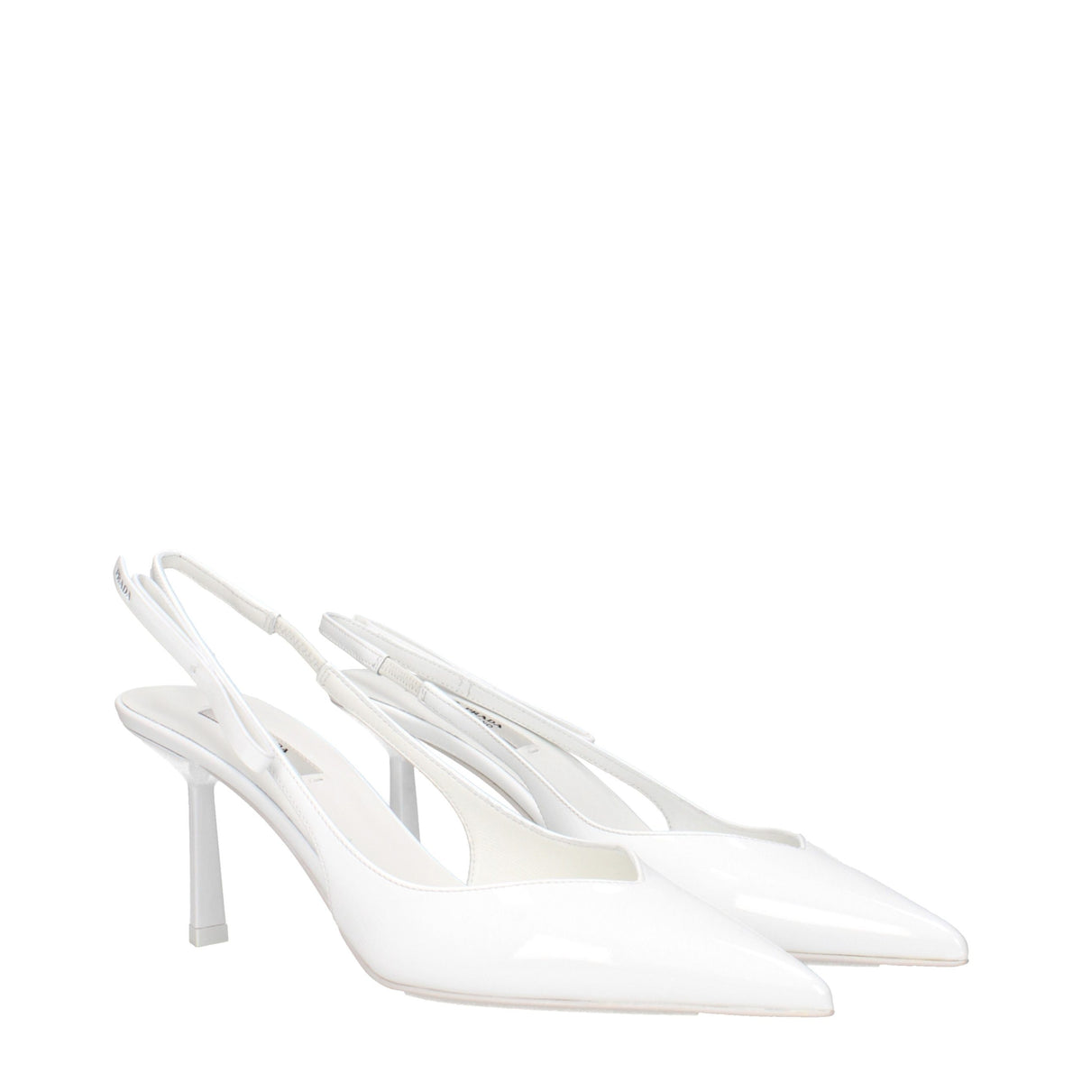 Prada White Leather Slingback Pumps