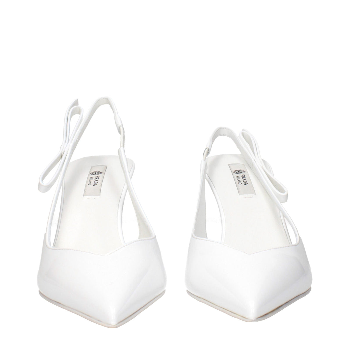 Prada White Leather Slingback Pumps
