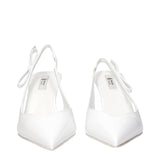 Prada White Leather Slingback Pumps