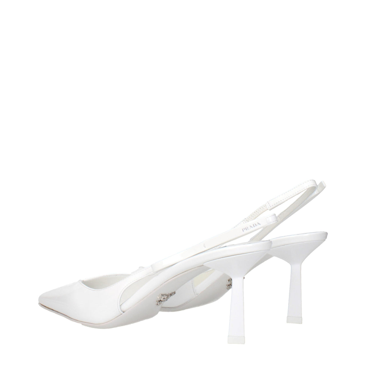 Prada White Leather Slingback Pumps