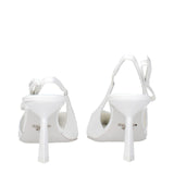 Prada White Leather Slingback Pumps