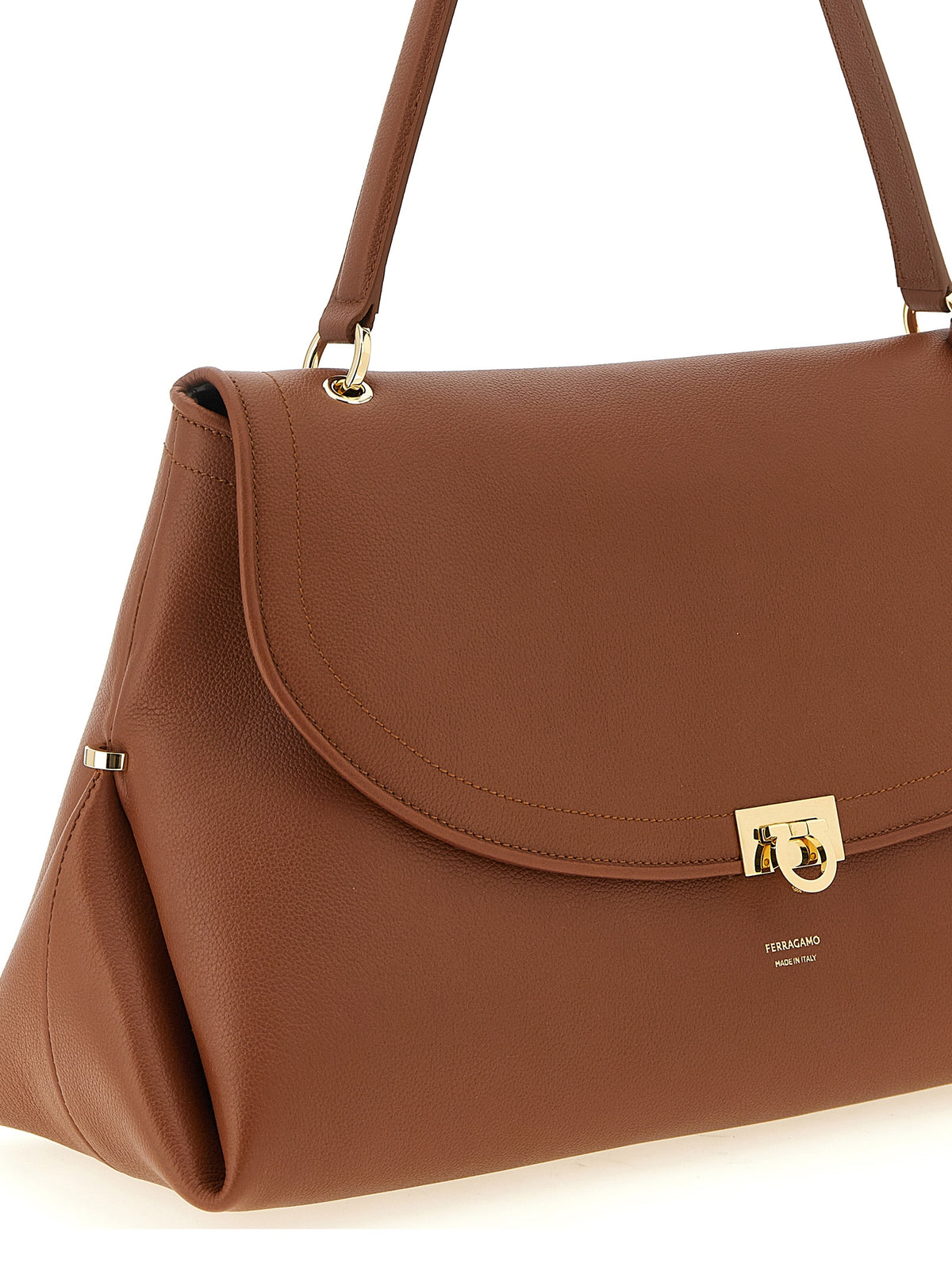 Ferragamo Sofia 2026 shoulder bag (L) in Cognac