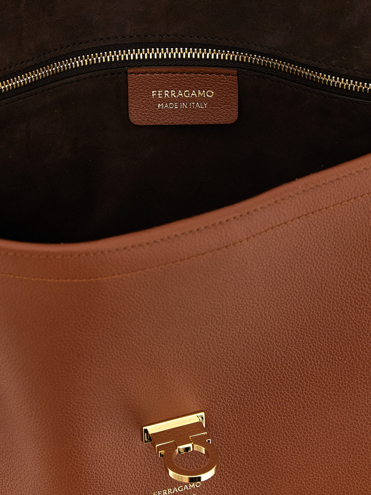 Ferragamo Sofia 2026 shoulder bag (L) in Cognac