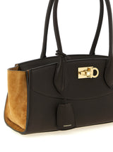 Ferragamo Studio Soft Bag East West Medium in Testa di Moro