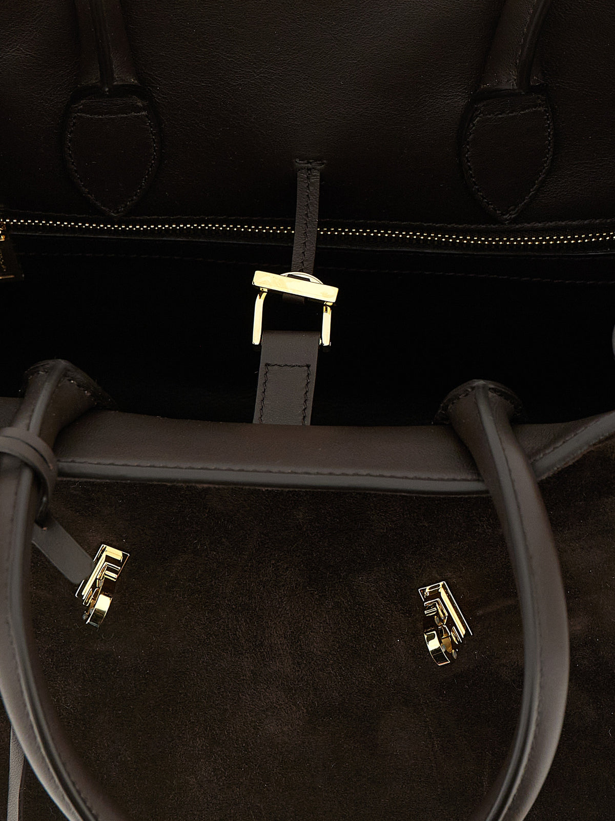 Ferragamo Small Hug Handbag in Brown Suede