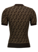 Fendi Brown Cotton Cardigan