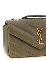 Saint Laurent Loulou Small In Matelassé Lambskin Moss Green