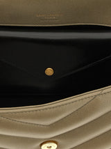 Saint Laurent Loulou Small In Matelassé Lambskin Moss Green