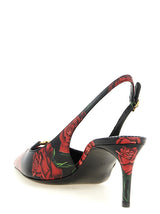 Dolce & Gabbana Rose-print Calfskin Slingbacks