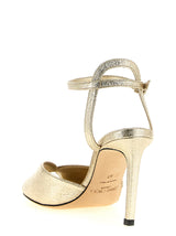 Jimmy Choo Gold Goatskin Stiletto Heel Sandals