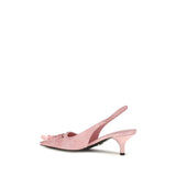 Prada Embroidered Satin Slingback Pumps Pink