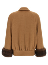 Valentino Garavani Brown Lamb Fur Bomber