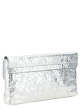Balenciaga Silver Le City Clutch with Chain