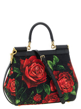 Dolce & Gabbana Small Sicily Handbag With Embroidered Bezels Red Cotton Handbag
