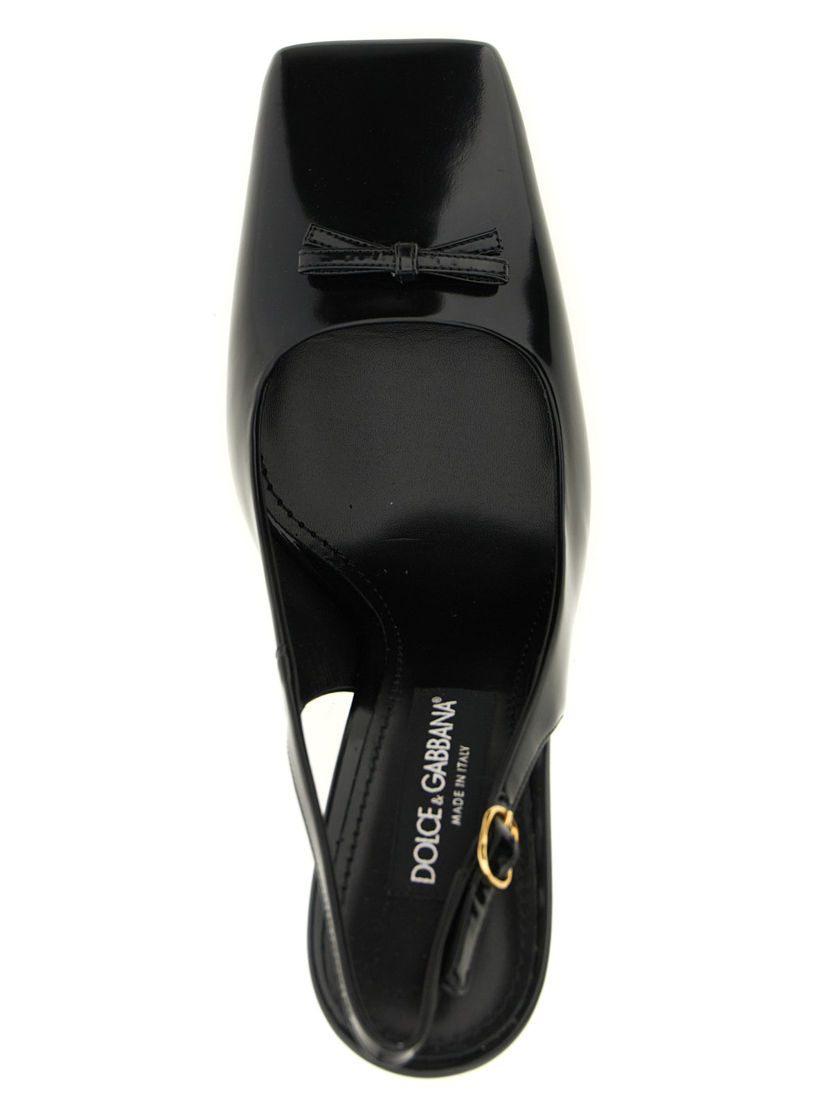 Dolce & Gabbana Black Calfskin Slingback High Heel Pumps