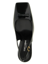 Dolce & Gabbana Black Calfskin Slingback High Heel Pumps