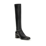 Prada Black Heeled Leather Calf-high Boots