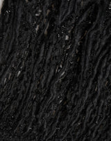 Dolce & Gabbana Black Cashmere Knit Shawl Fringes Scarf