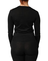 Dolce & Gabbana Black Sheer Button Down Cardigan Sweater